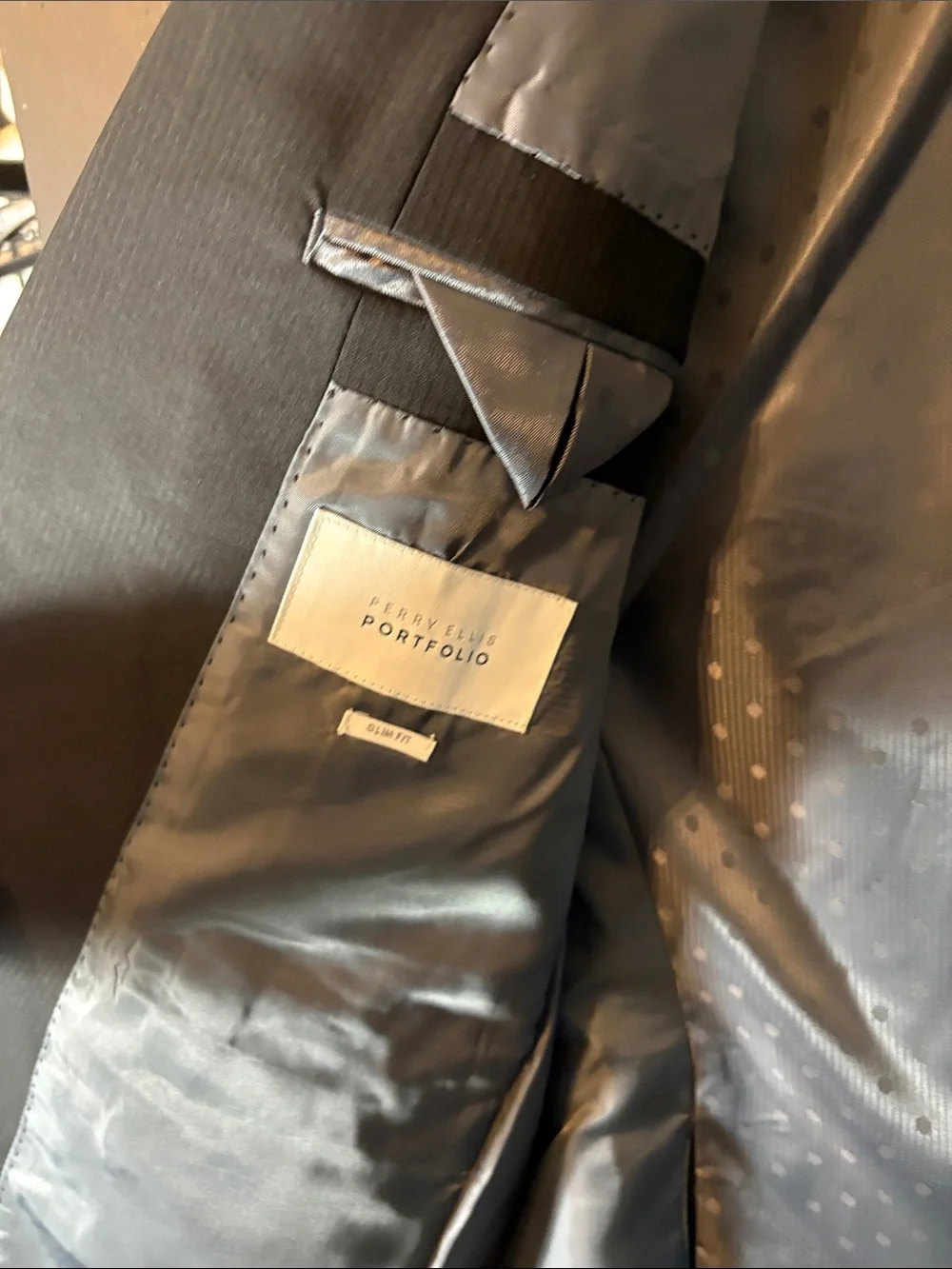 Perry Ellis Black Two-Button Notch Lapel Sport Coat